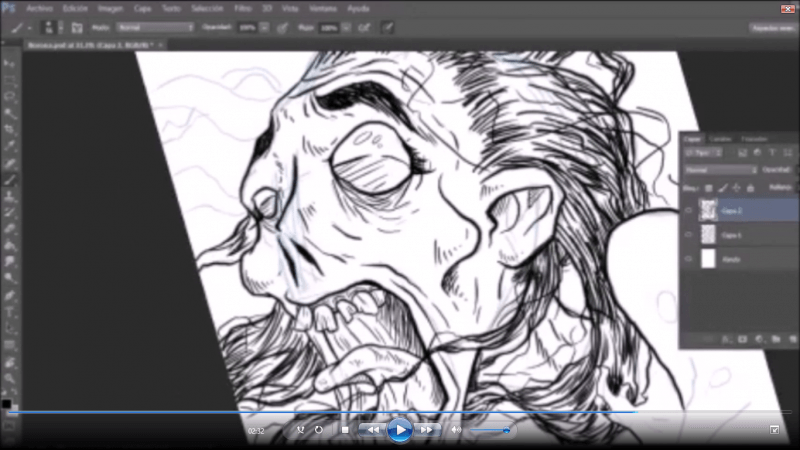 Proceso de trabajo de una ilustración en video