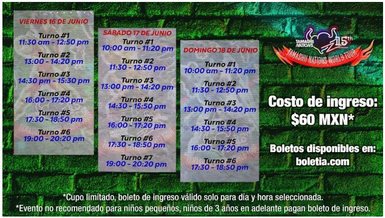 Tamashii Nations Horarios