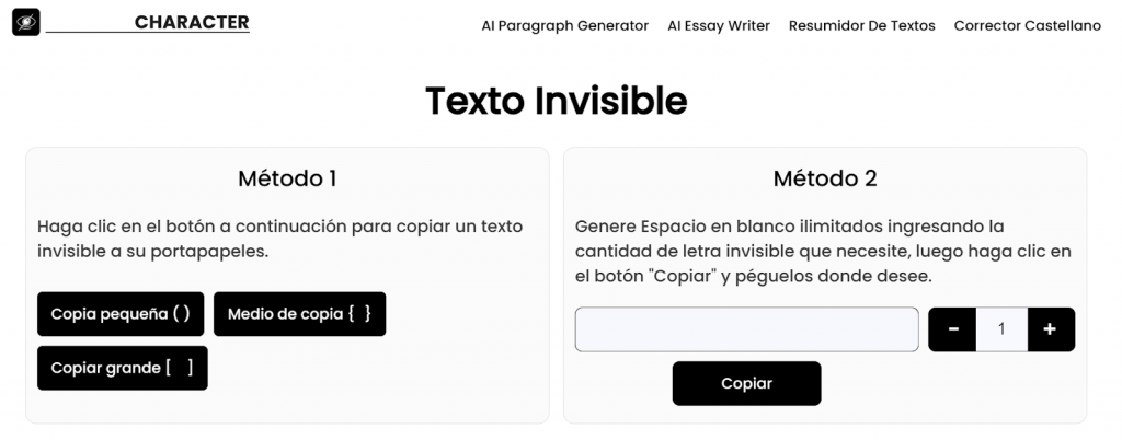 Caracteres Invisibles