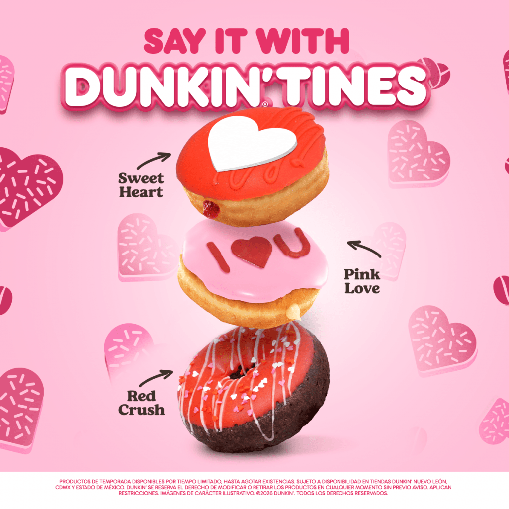 Dunkin’ presenta sus creaciones más dulces para este 14 de febrero