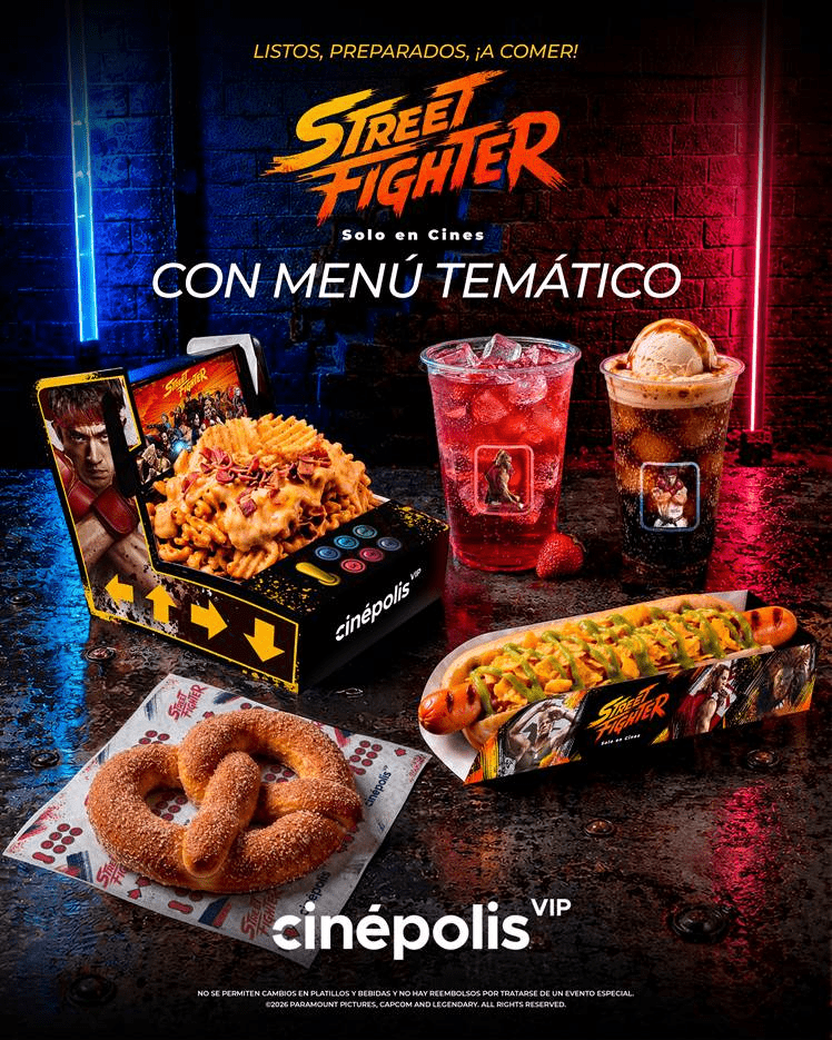 El menú temático de Street Fighter llega a Cinépolis VIP